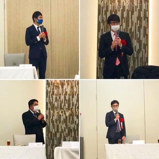 設立総会で挨拶する登壇者の様子